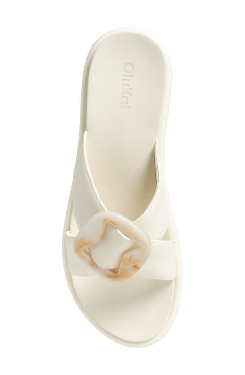 Olukai La'i Slide Sandal In White Sand/white Sand