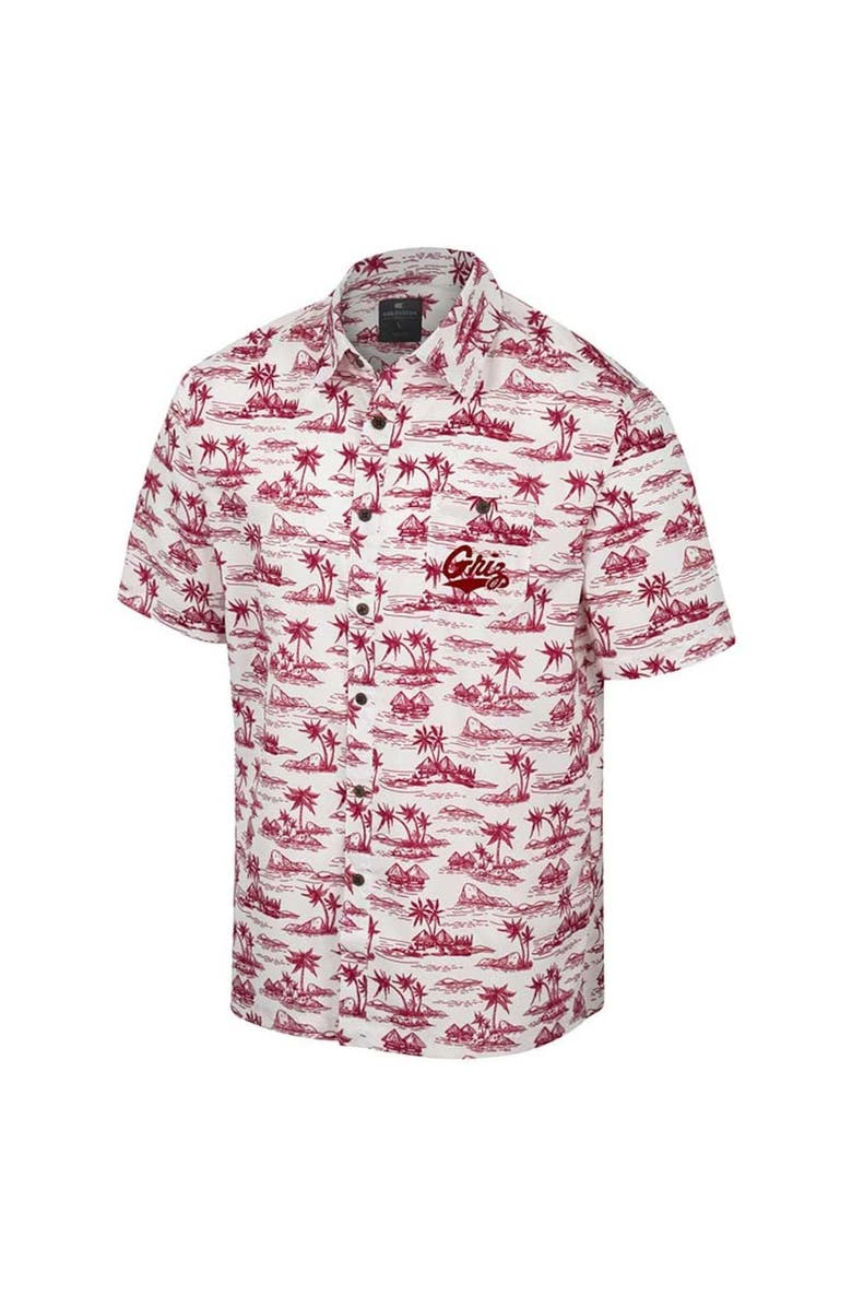 COLOSSEUM Men's Colosseum White Montana Grizzlies Spontaneous is Romantic Camp Button-Up Shirt, Alternate, color,