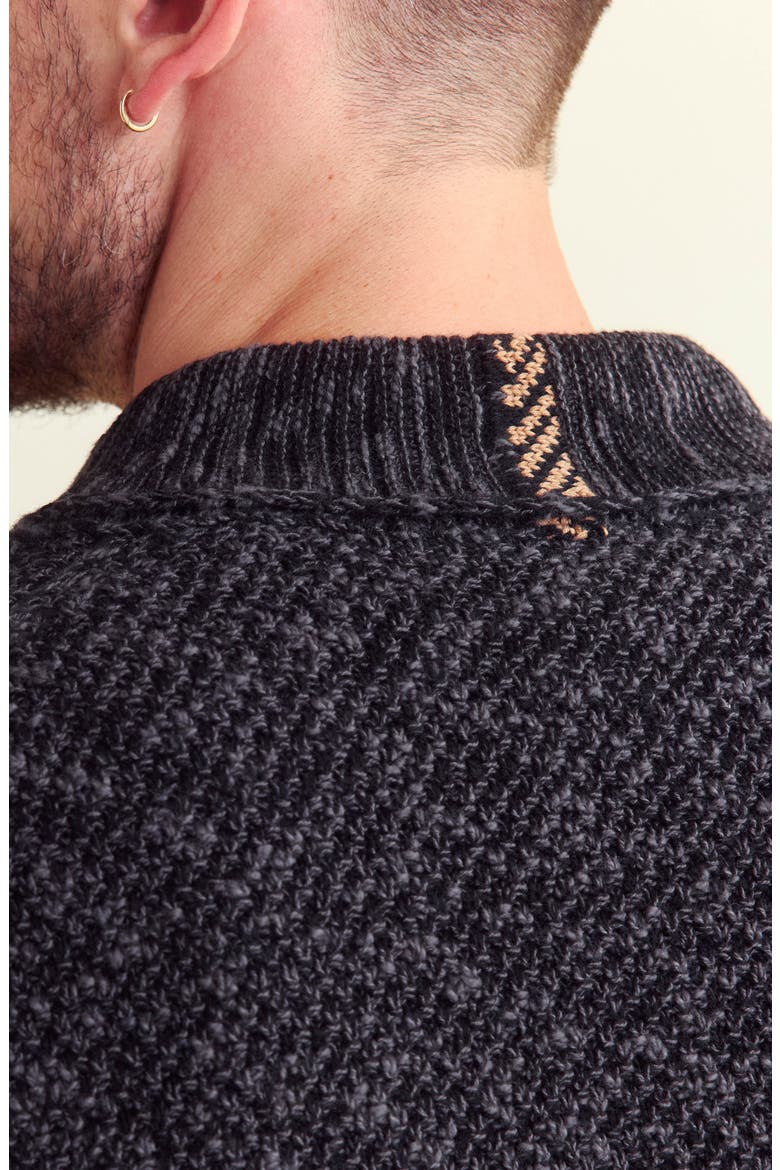 Marled Cotton Shawl Collar Sweater, Alternate, color, CHARCOAL MULTI