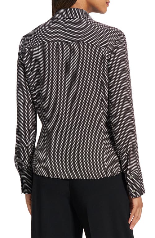 Theory Slim Button-front Blouse In Black Multi