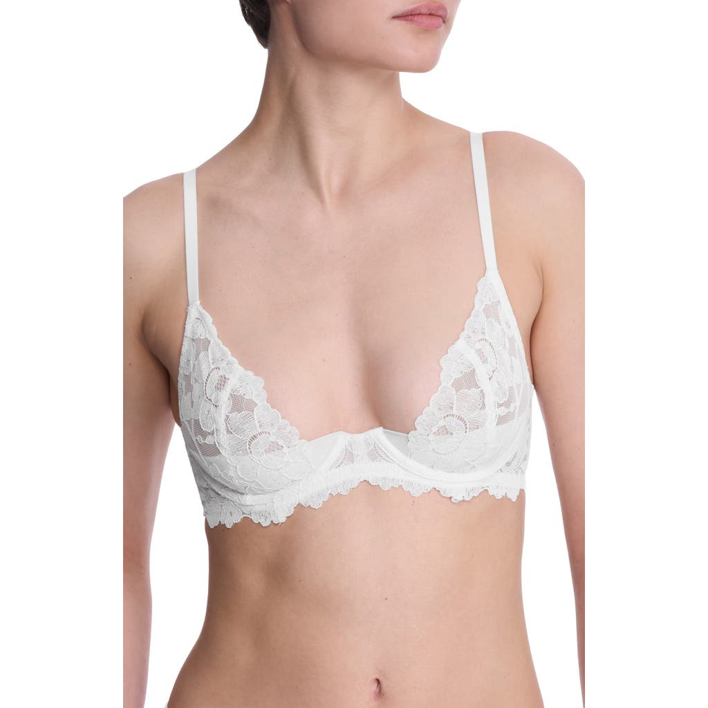 Natori Peony Unlined Lace Underwire Bra In Light Ivory