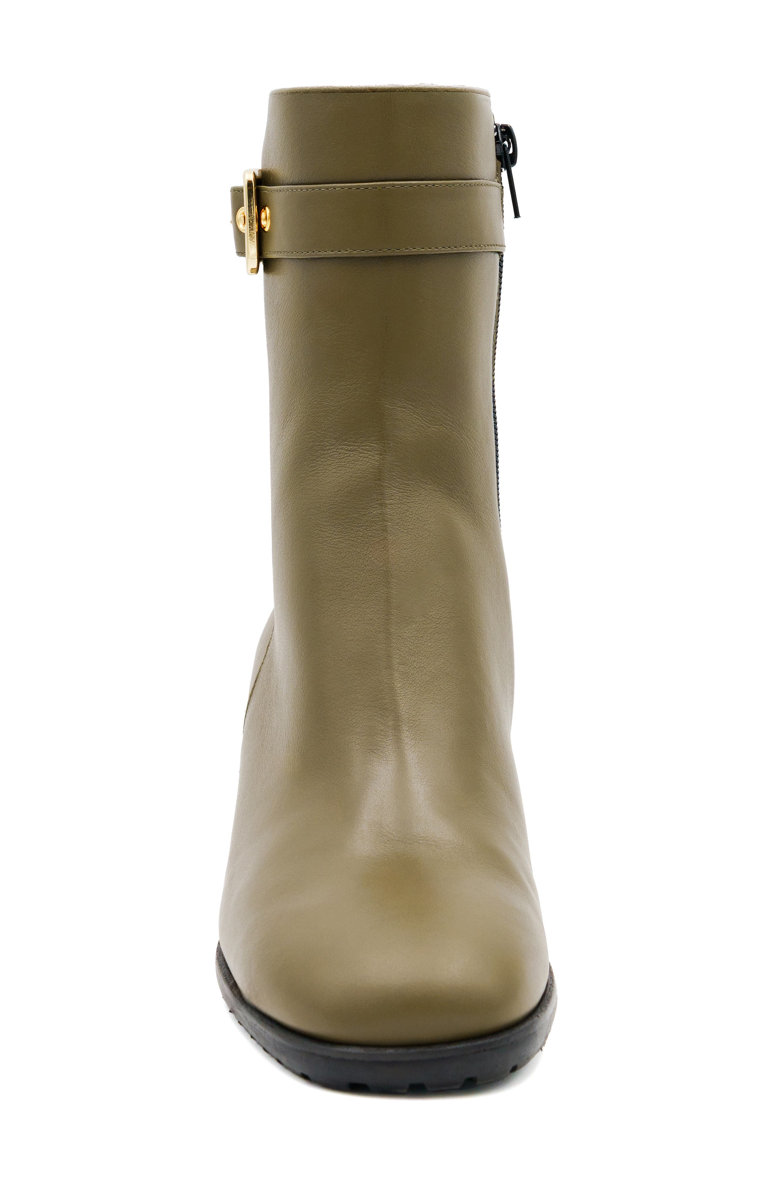 Baronessa Leather Bootie, Alternate, color, MOSS