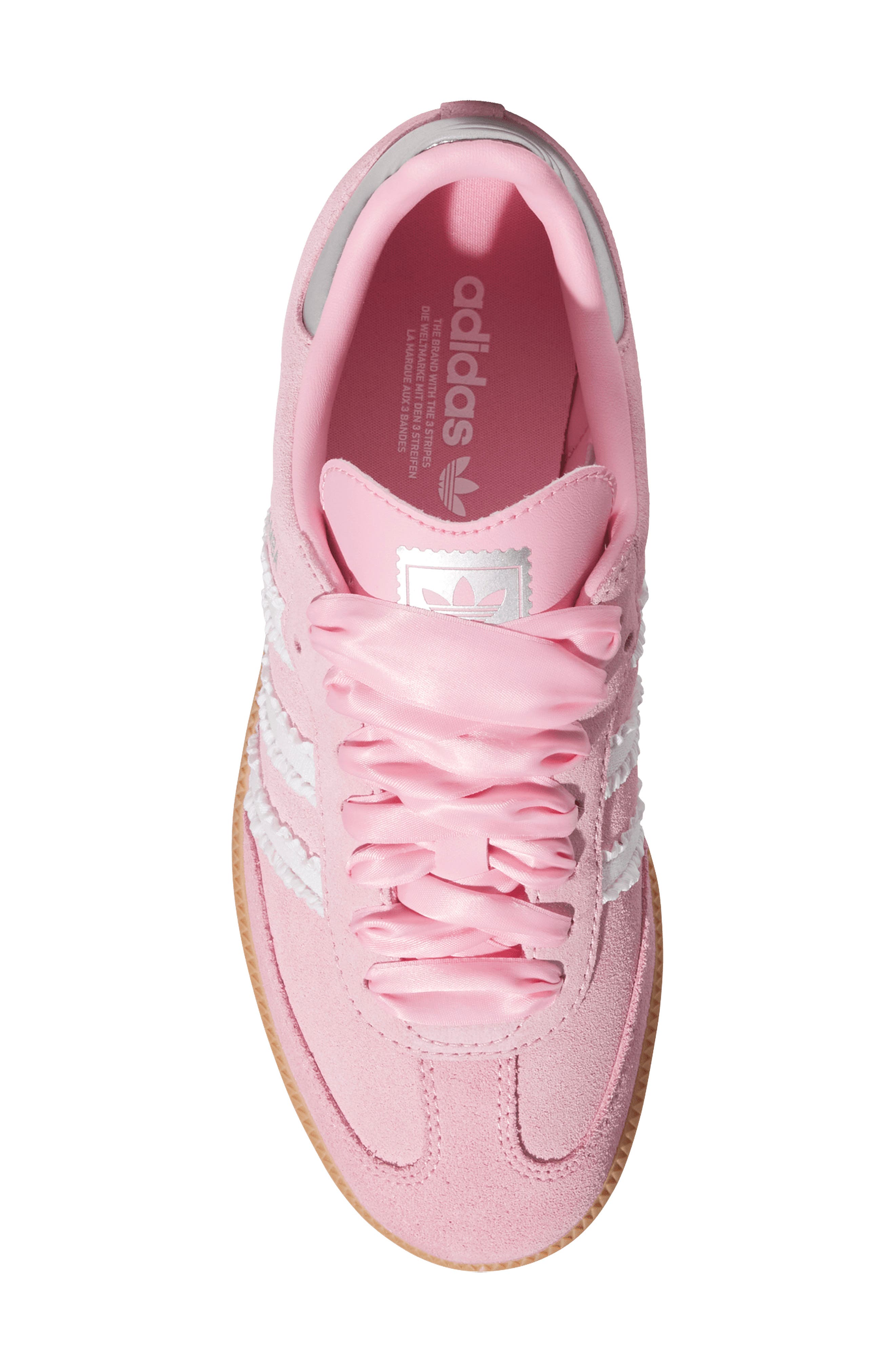 Kids' Samba Sneaker, Alternate, color, LIGHT PINK/ WHITE/ SILVER