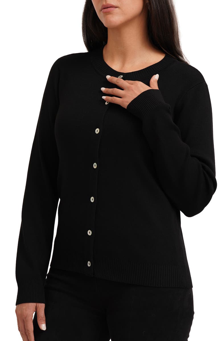CYRUS Crewneck Cardigan, Alternate, color, Black