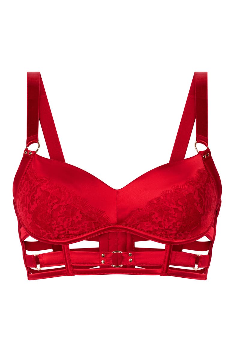 Noeki Underwire Longline Bralette, Alternate, color, CHILI PEPPER