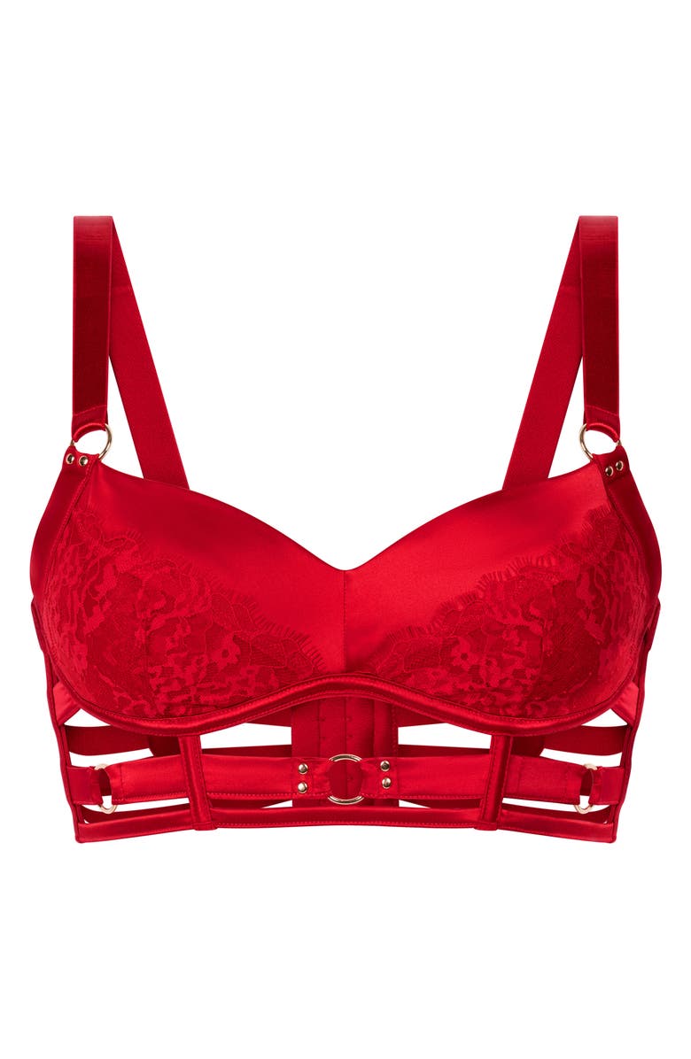 Hunkemöller Noeki Underwire Longline Bralette, Alternate, color, Chili Pepper