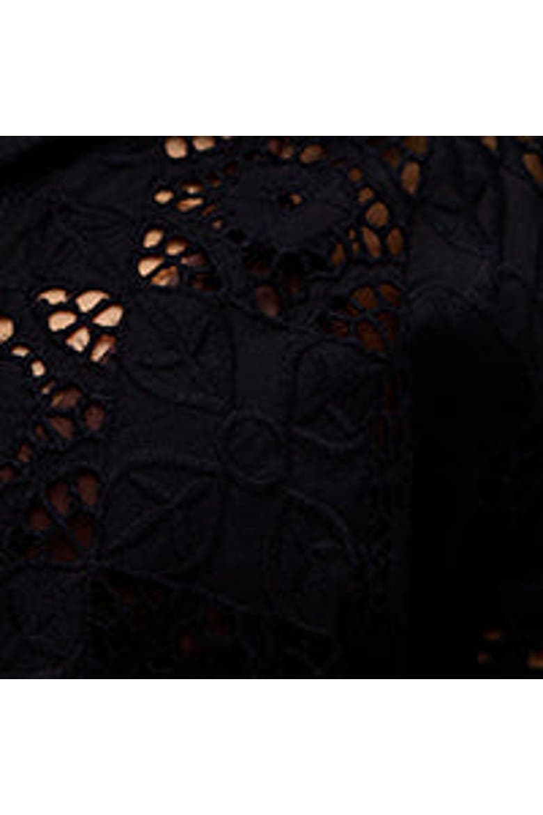 Shelli All Over Broderie Anglaise Shirt, Alternate, color, Black