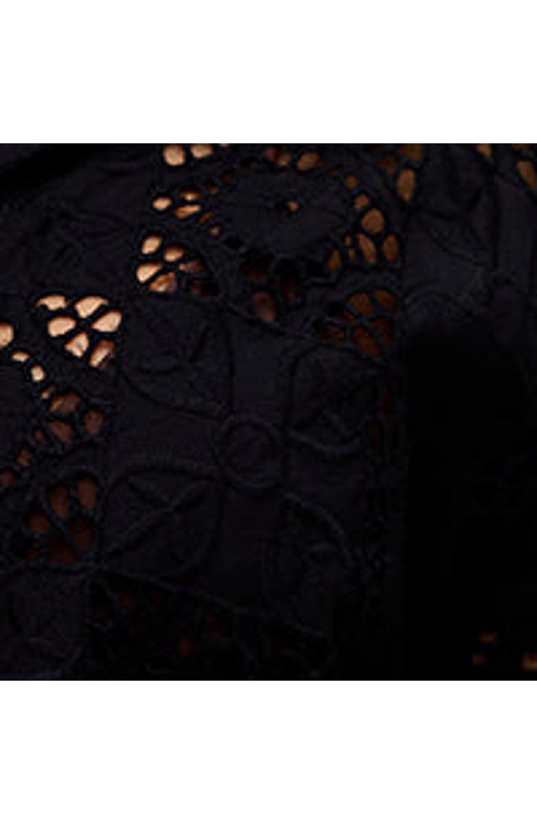 Raffya Shelli All Over Broderie Anglaise Shirt, Alternate, color, Black