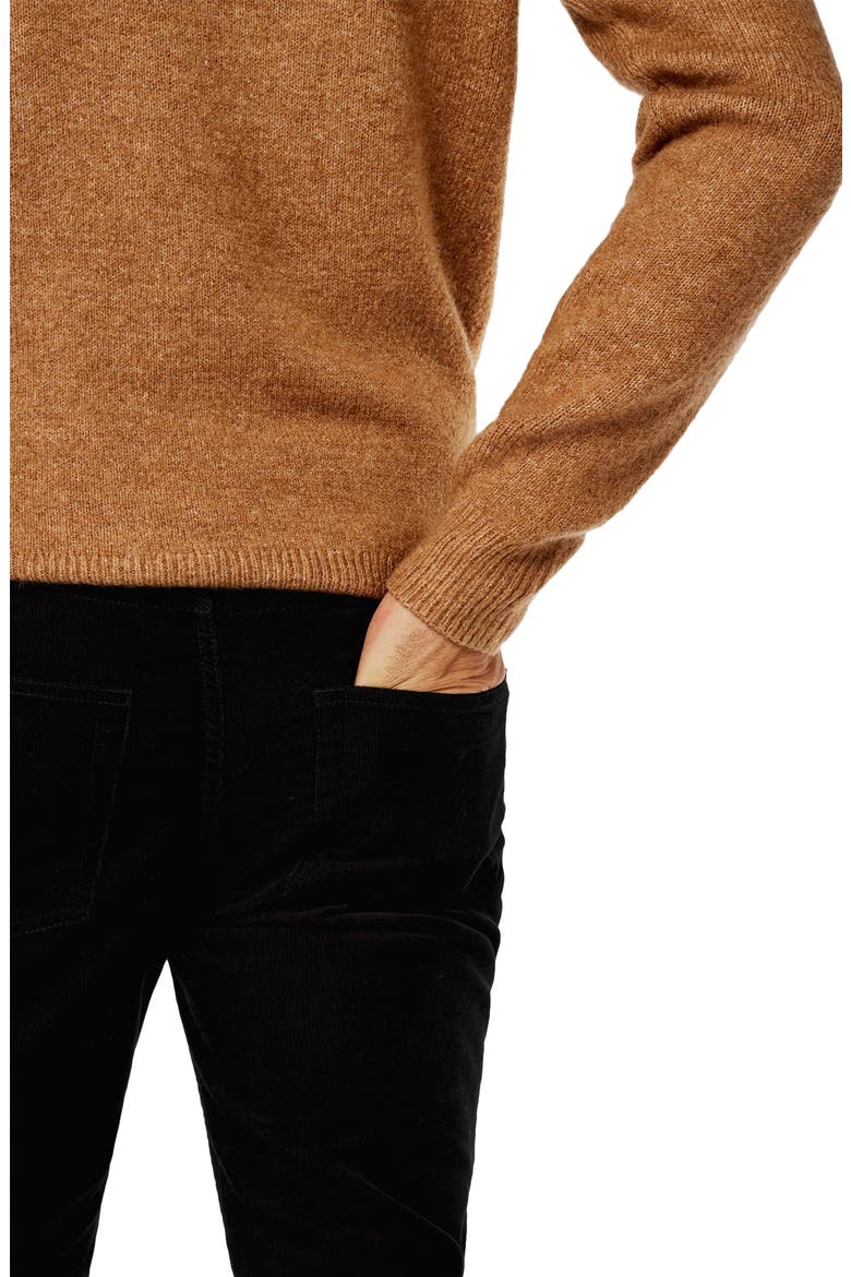 Microcord Skinny Fit Pants, Alternate, color, BLACK