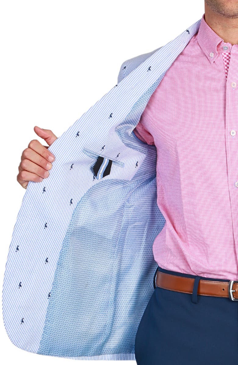 TailorByrd Pinstripe Seersucker Sport Coat, Alternate, color, Blue