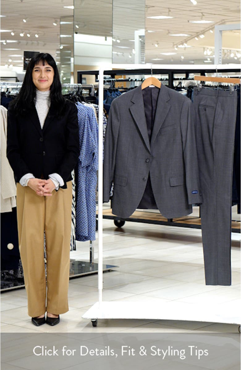 Hartford Classic Fit Charcoal Grey Glen Check Wool Suit, sales video thumbnail