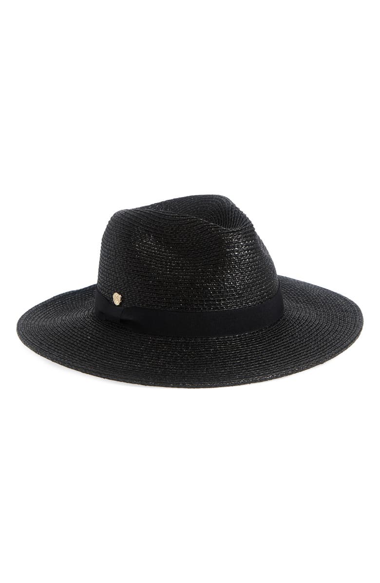 Vince Camuto Straw Panama Hat, Main, color, Black