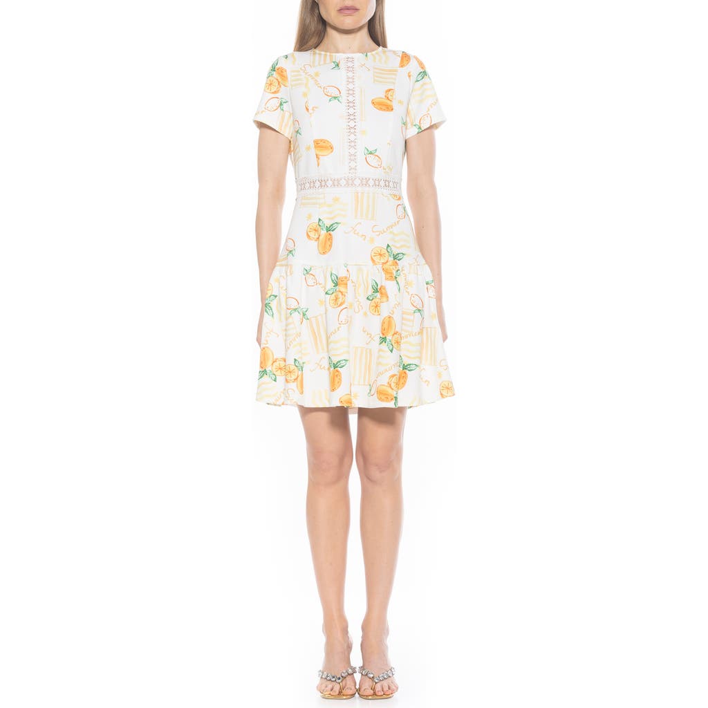 Alexia Admor Alexa Lace Trim Fit & Flare Dress In Lemoncello