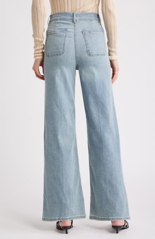 Shop Frame Le Slim Palazzo Bardot Pocket Wide Leg Jeans In Wilson Clean