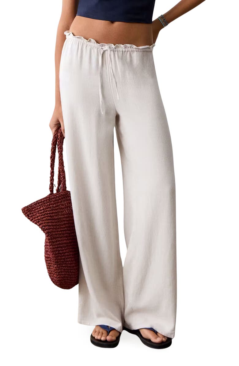 MANGO TEEN High Waist Wide Leg Pants, Main, color, Grey