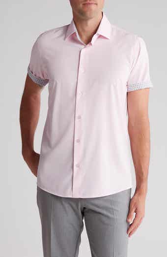 TOM BAINE Slim Fit Performance Short Sleeve Button-Up Shirt