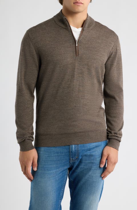 Raynor Merino Wool Quarter Zip Sweater