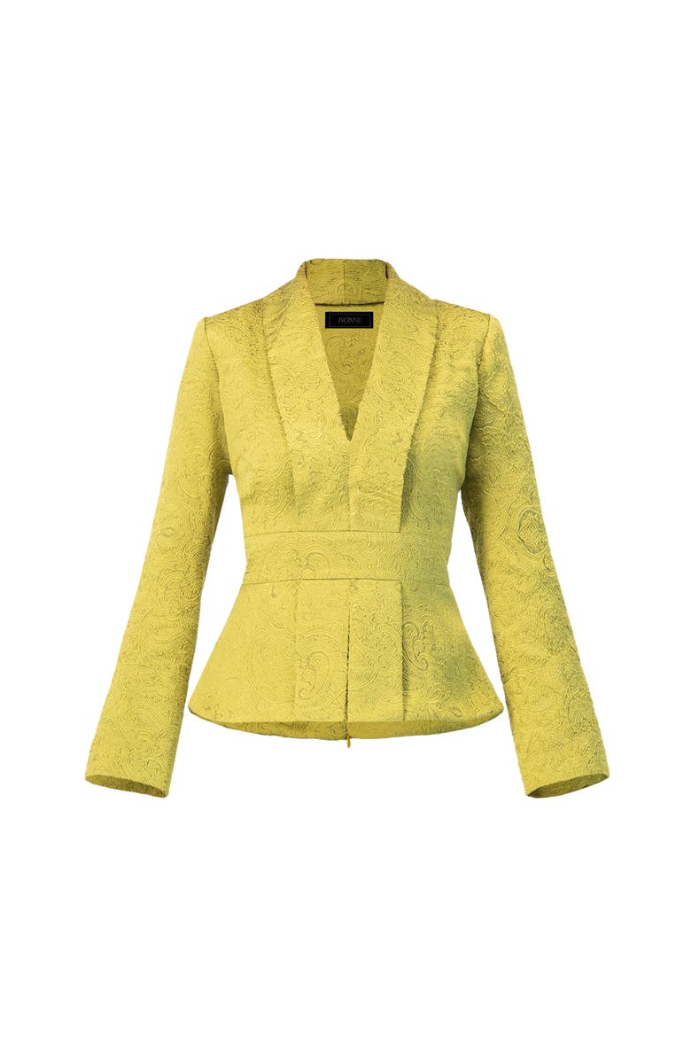 IVONNE Collarless Paisley Blazer with Back Zipper, Alternate, color, Green