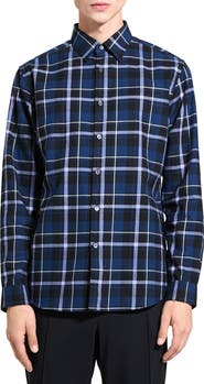Theory Irving Medium Plaid Shirt