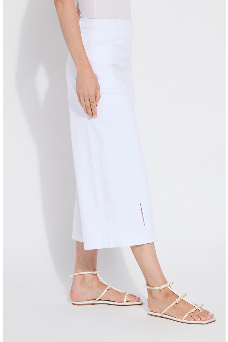 Fiorella Stretch Knit Denim Culottes, Alternate, color, WHITE