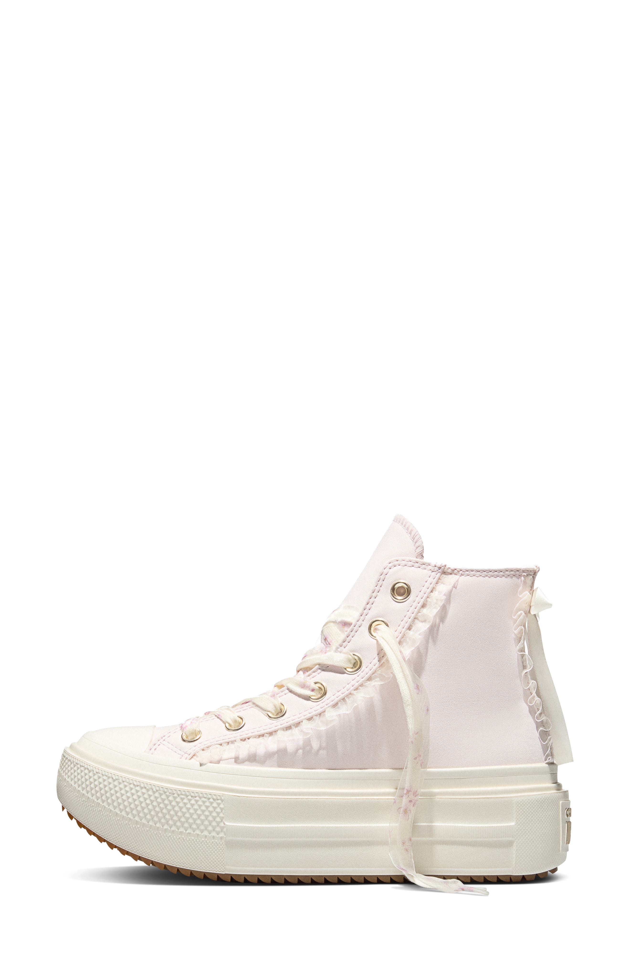Gender Inclusive Chuck Taylor All Star Double Stack High Top Platform Sneaker, Alternate, color, SHY FLAMINGO/ EGRET/ GUM