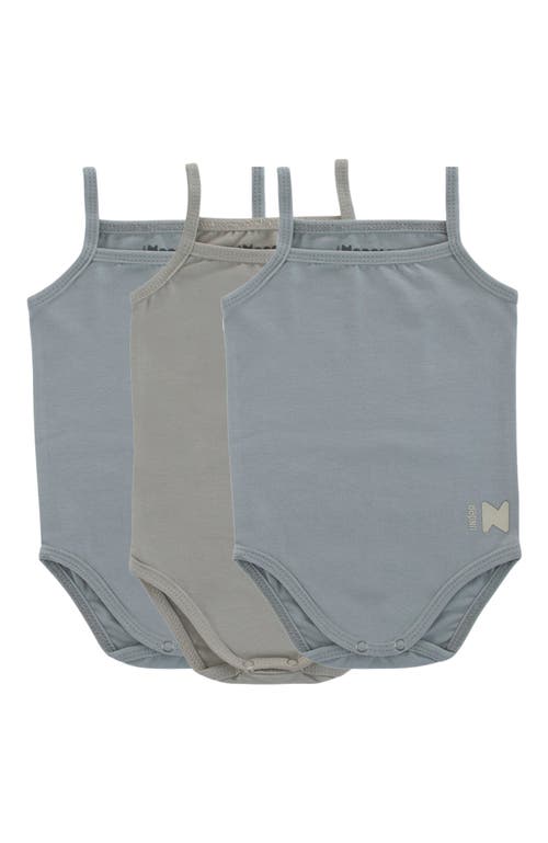 Noggiwear Basic Bodysuit Three Pack In Blue/taupe