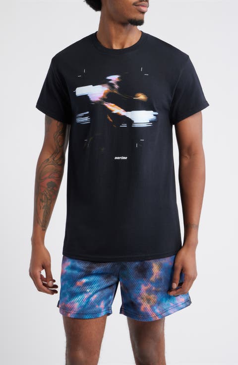 Motion Blur Cotton Graphic T-Shirt