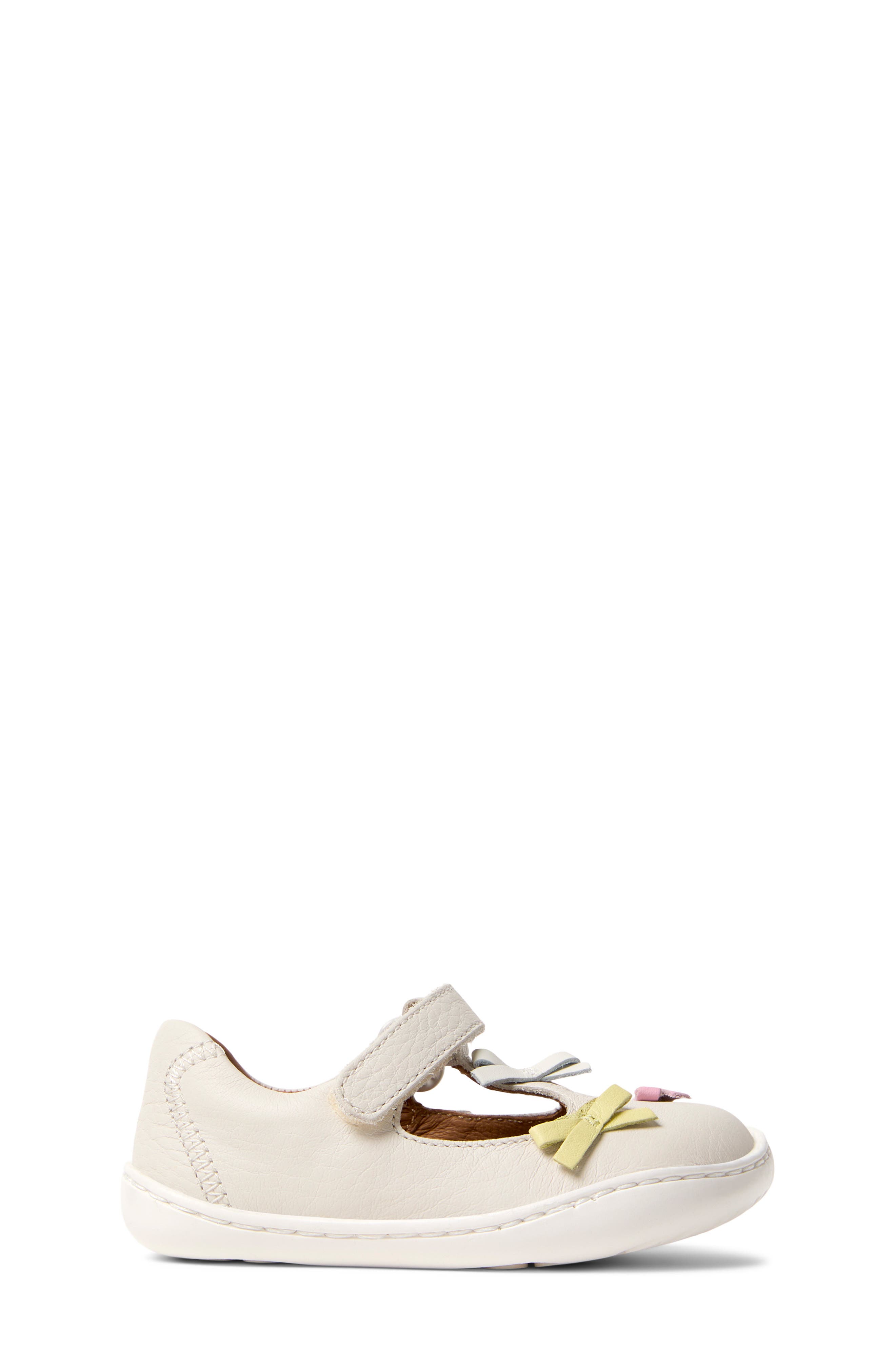 Camper Kids' Twins T-Strap Flat, Alternate, color, White Natural