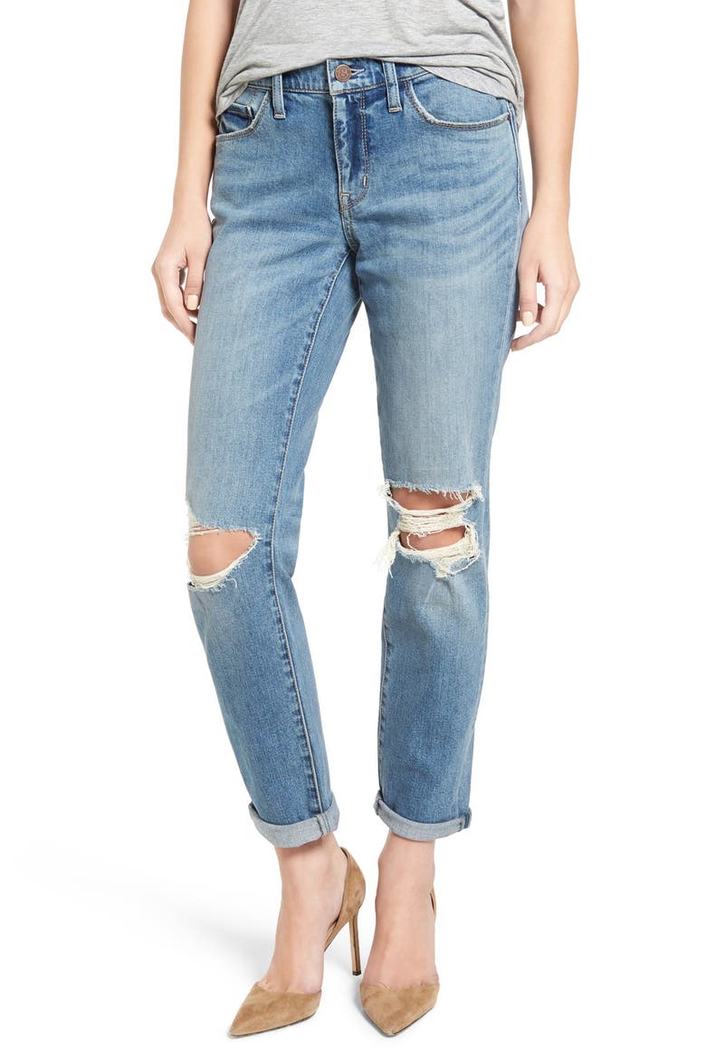 Treasure&Bond Ripped Boyfriend Jeans, Main, color, GRAVEL LIGHT DESTROY