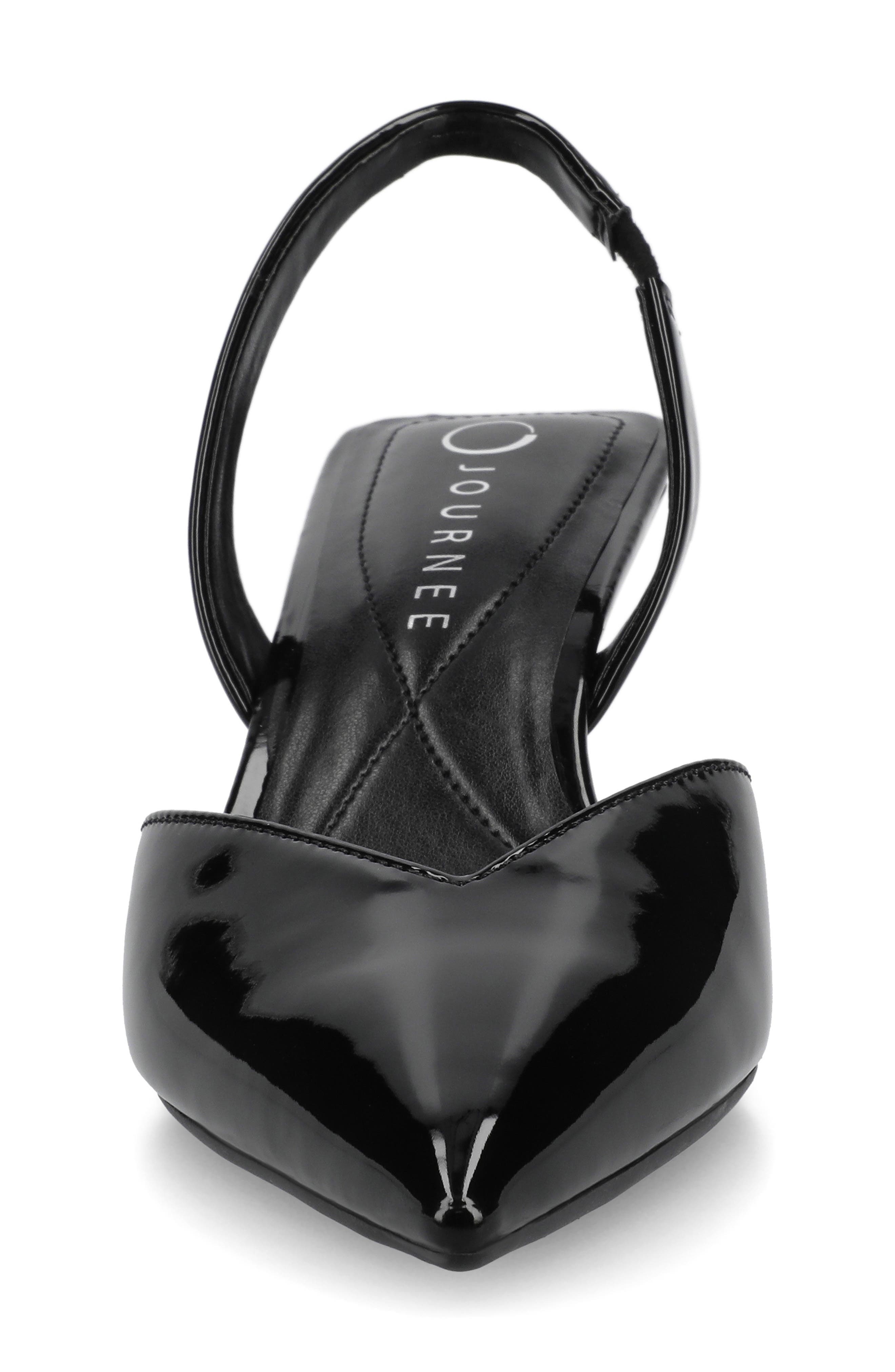 Journee Collection Fallon Slingback Pump, Alternate, color, Black Patent