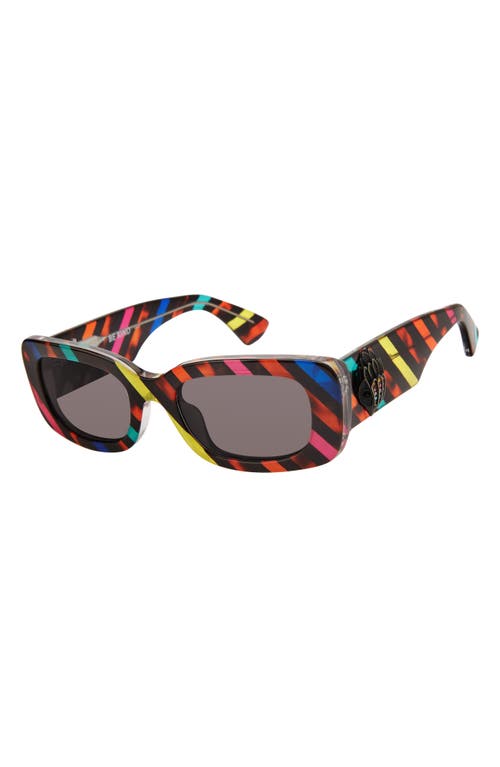 Kurt Geiger London 52mm Rectangular Sunglasses In Rainbow/smoke