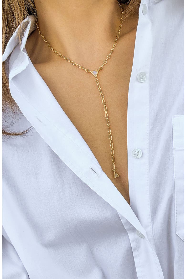 Moonstone Y-Necklace, Alternate, color, YELLOW