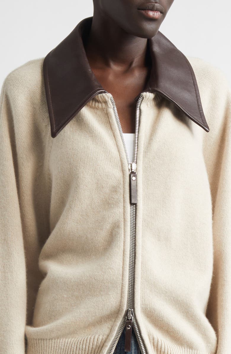 Brandon Maxwell The Conrad Knit Jacket, Alternate, color, Oatmeal/ Brown