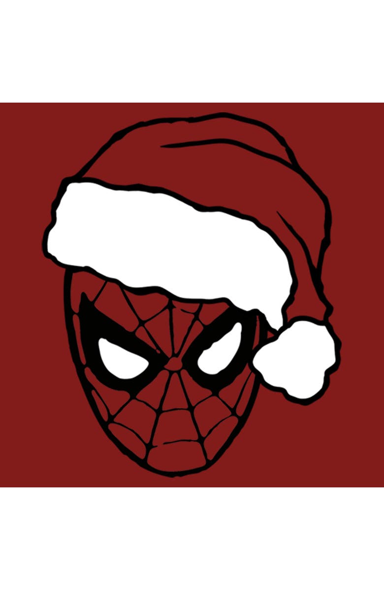 Marvel: Spider-Man Women's Marvel Spider-Man Christmas Outline  Graphic T-Shirt, Alternate, color, Red