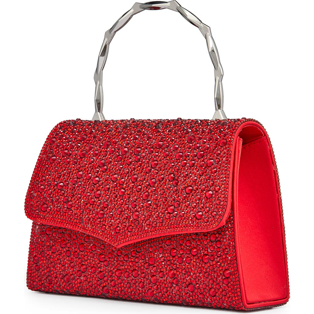 Lady Couture Chic Evening Handbag With Handle In Red