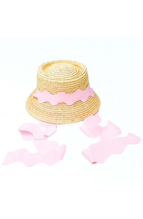 Straw Scalloped Ribbon Women's Harbor Hat
