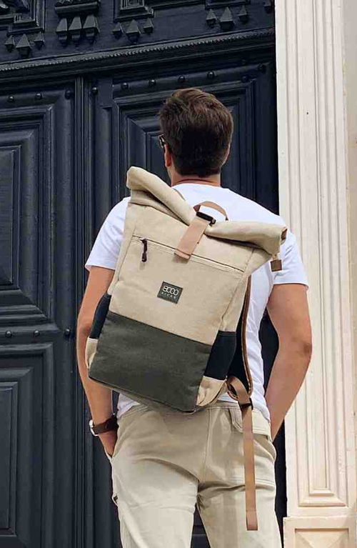 8000kicks Everyday Backpack In Beige/green