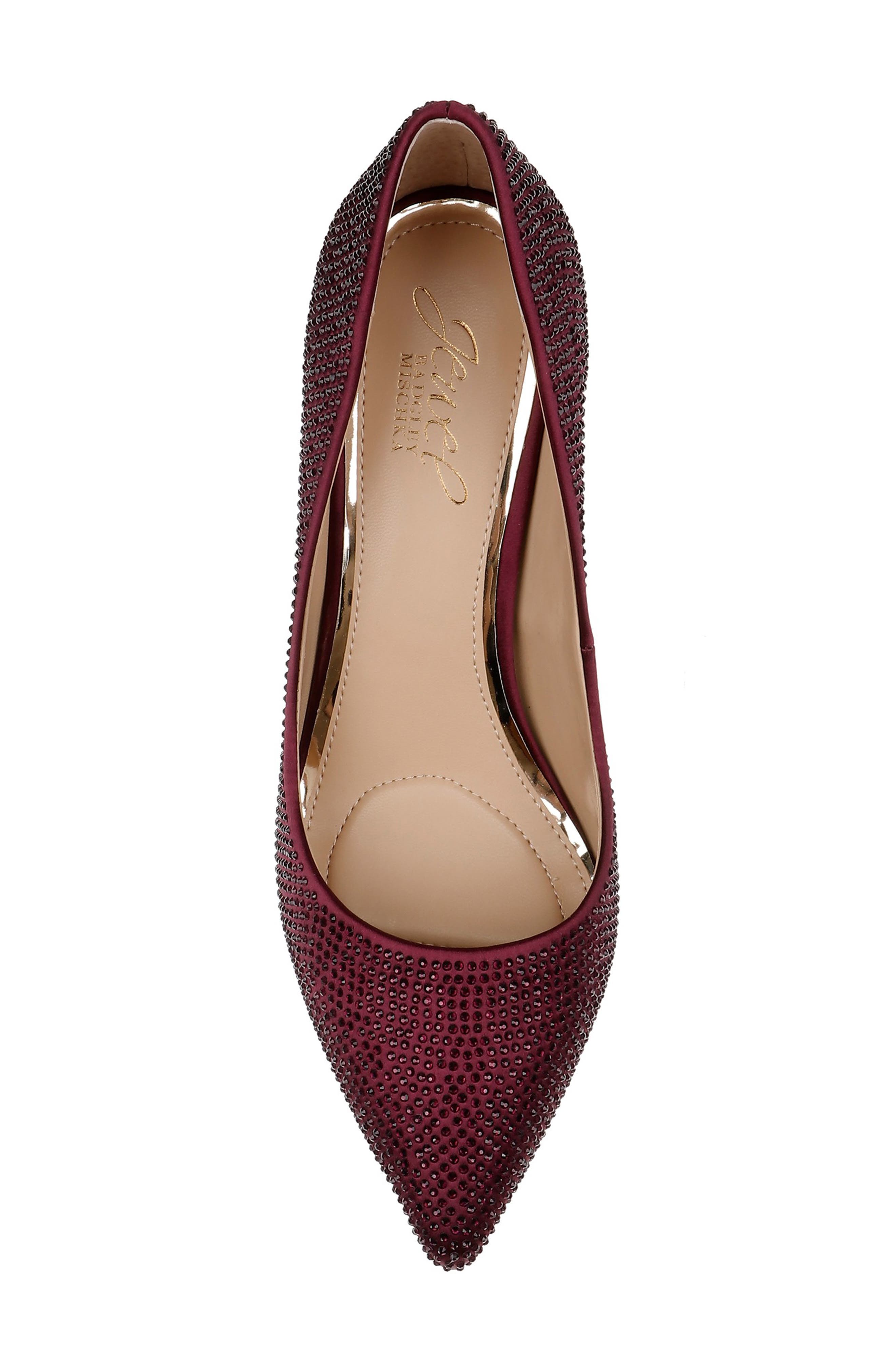 Tyanna Embellished Pointed Toe Pump, Alternate, color, BORDEAUX SATIN