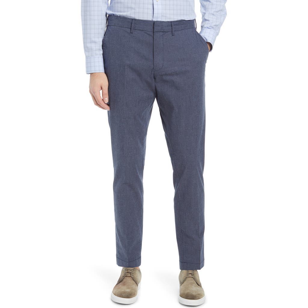 Nordstrom Slim Fit Coolmax® Flat Front Performance Chinos In Navy Blazer Heather