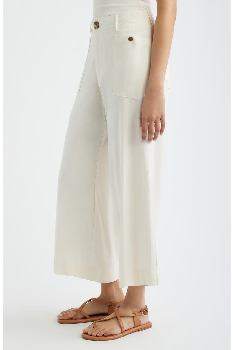 Patch Pocket Crop Wide Leg Pants, Alternate, color, PARCHMENT