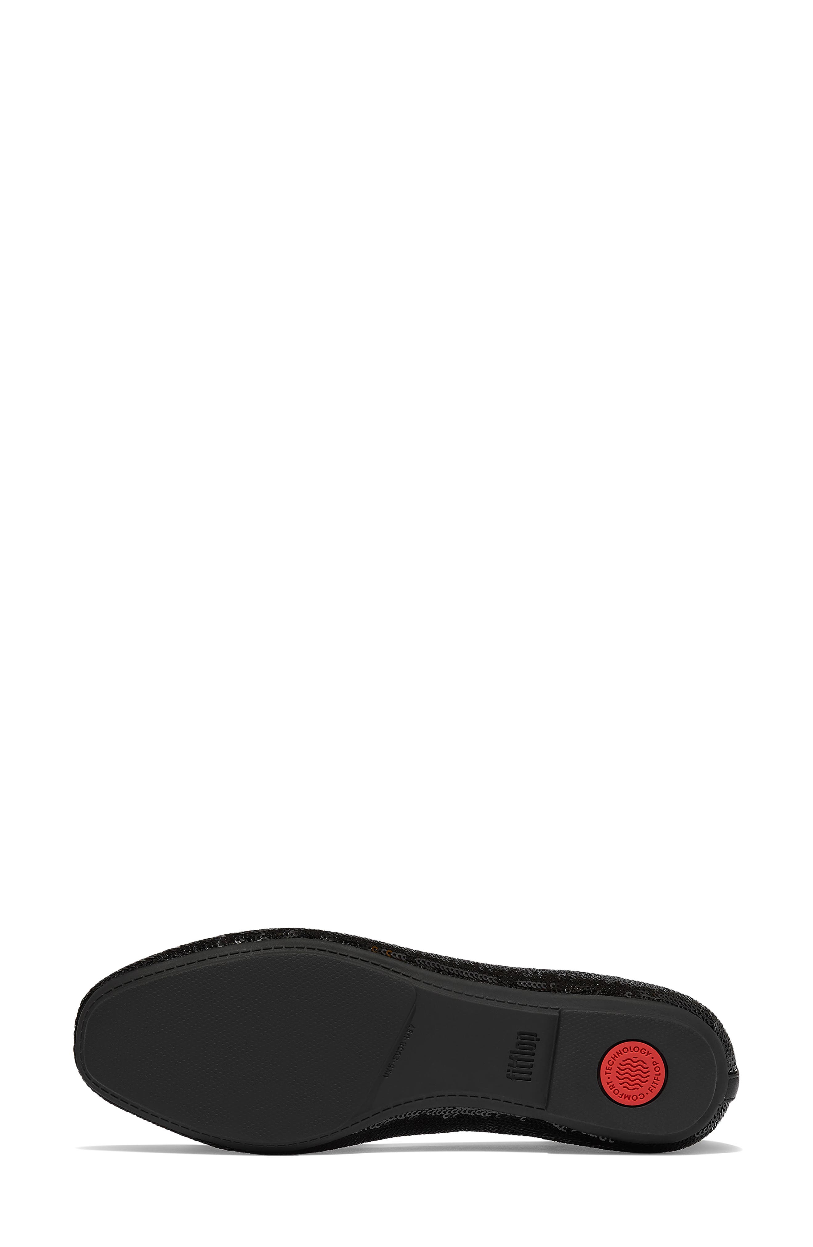 Delicato Bow Sequin Ballet Flat, Alternate, color, BLACK