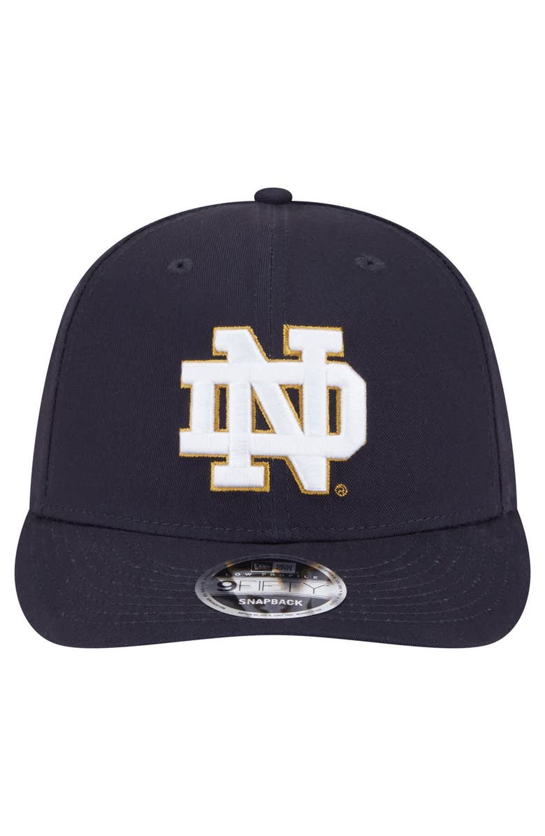 New Era Men's New Era Navy Notre Dame Fighting Irish Low Profile 9FIFTY Snapback Hat, Alternate, color, 