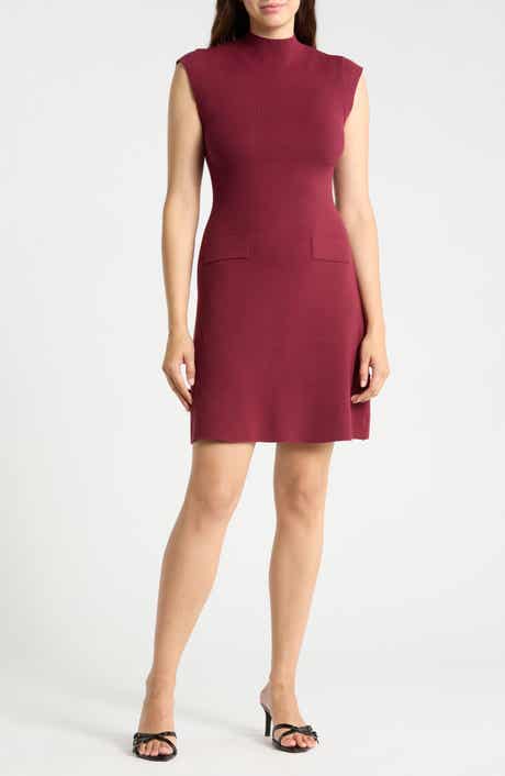 Funnel Neck A-Line Dress