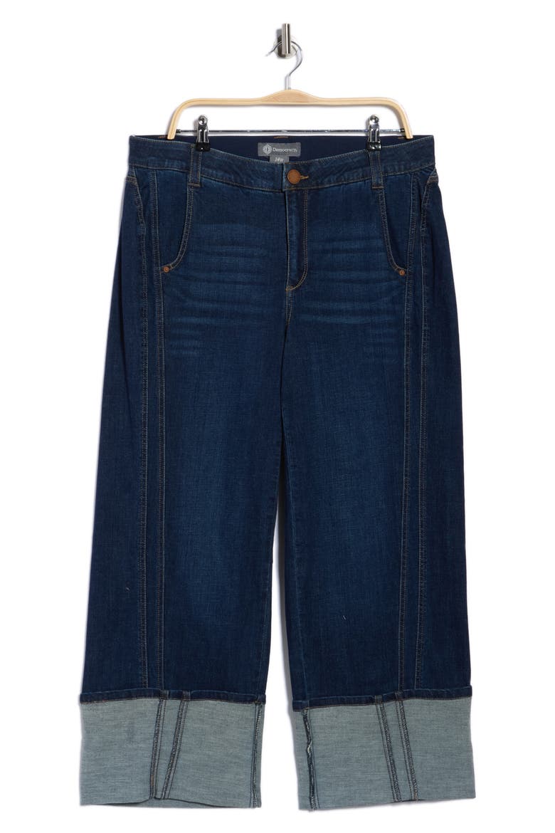 Cuffed Wide Leg Jeans, Alternate, color, INDIGO