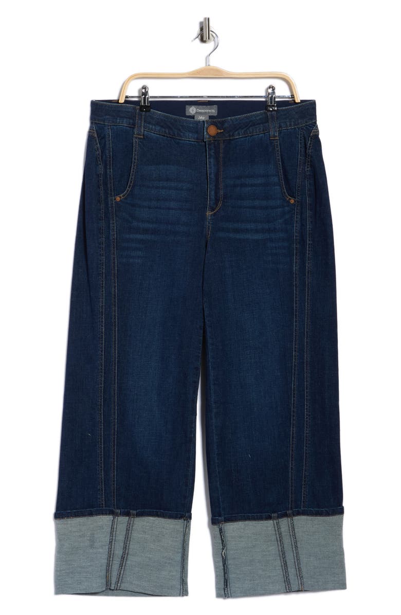 Democracy Cuffed Wide Leg Jeans, Alternate, color, Indigo