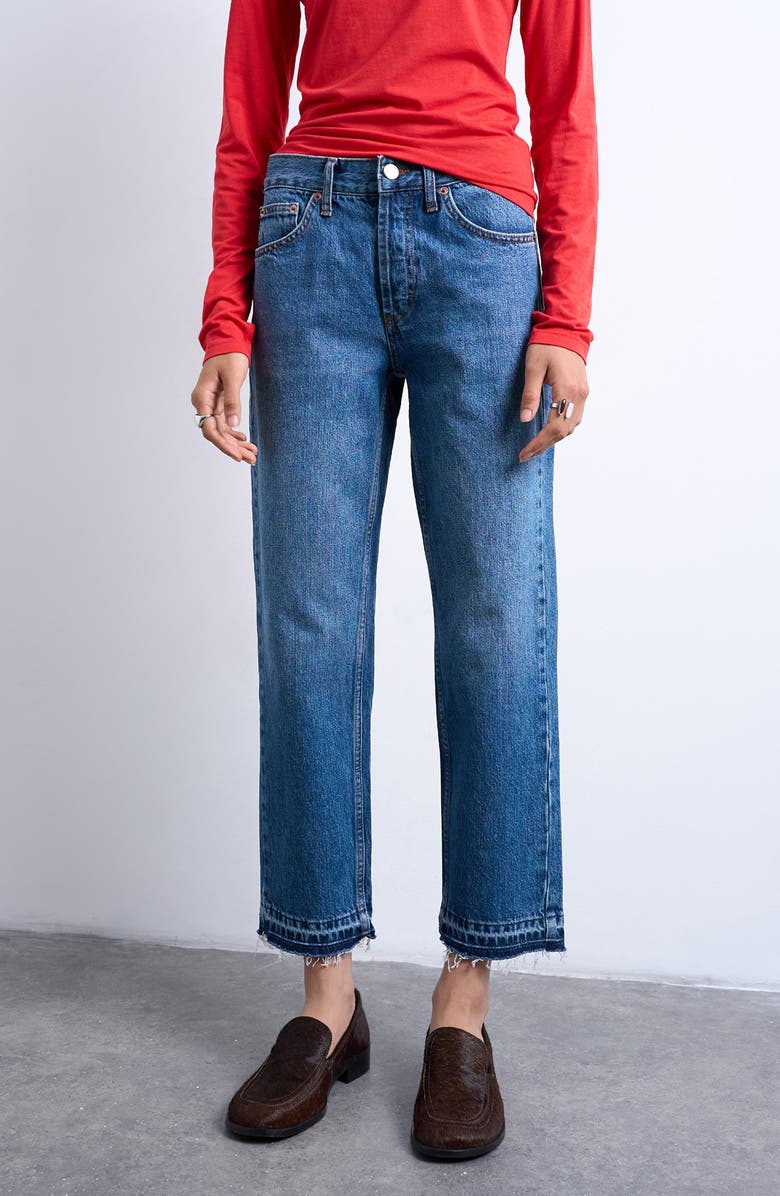 Topshop Runway Crop Straight Leg Jeans, Main, color, 