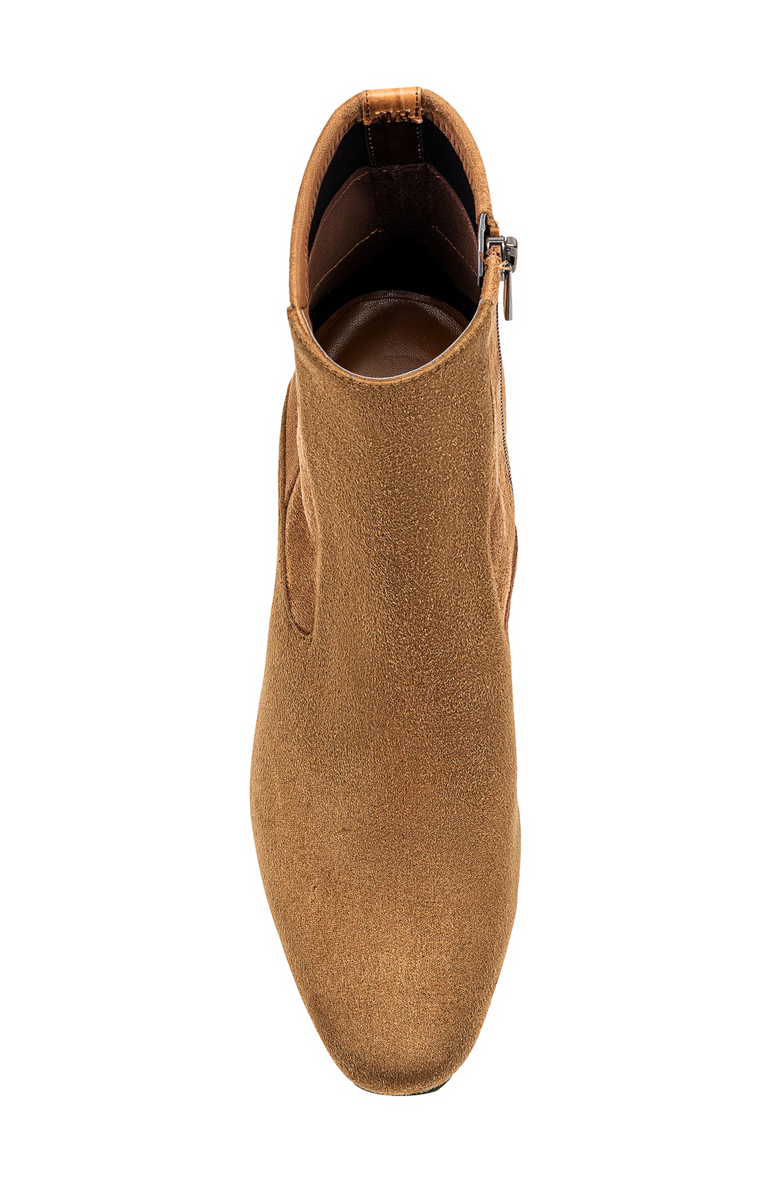 Block Heel Leather Bootie, Alternate, color, SADDLE