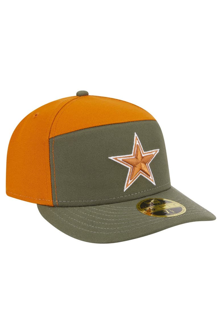 Men's New Era Olive/Brown Dallas Cowboys 2-Tone Color Pack Split Panel 59FIFTY Fitted Hat, Alternate, color, Olive