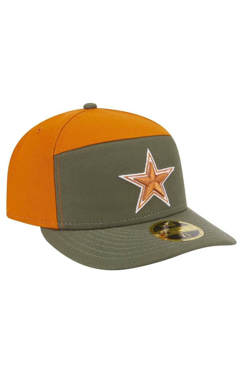 New Era Men's New Era Olive/Brown Dallas Cowboys 2-Tone Color Pack Split Panel 59FIFTY Fitted Hat, Alternate, color, Olive