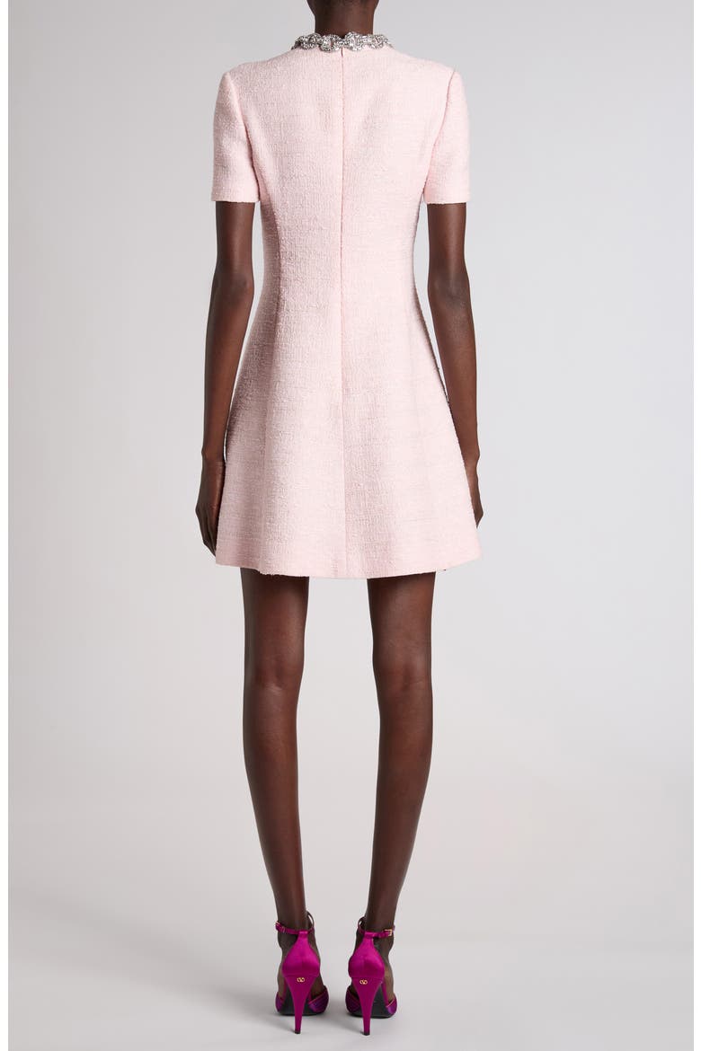 Rhinestone Embellished Tweed Minidress, Alternate, color, PINK